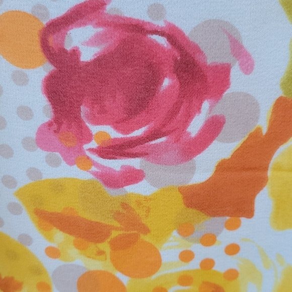 CYNTHIA HOWIE Blouse 10 SILK FLORAL PINK/ORANGE Fairy Coquette Feminine - Picture 10 of 13